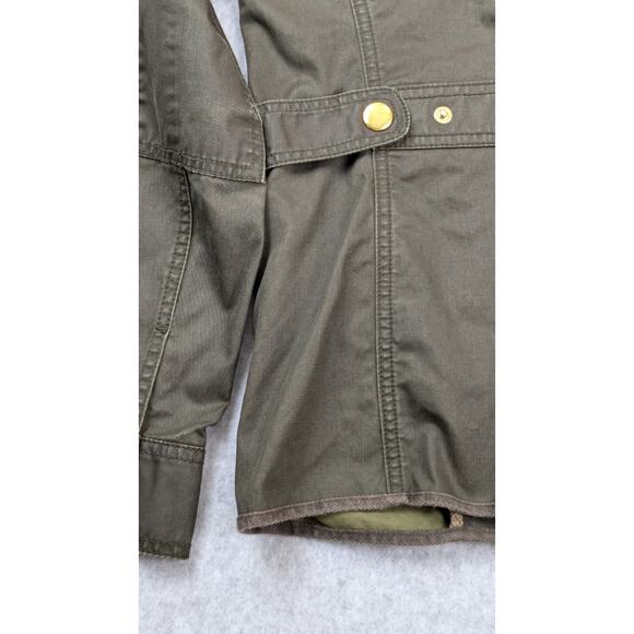 J.Crew Women's SM Downtown Field Jacket Mossy Brown/Green Utility Waxed Cotton - Picture 10 of 16